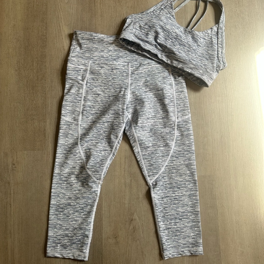 ZYIA Gray Leggings and Sports Bra Set
